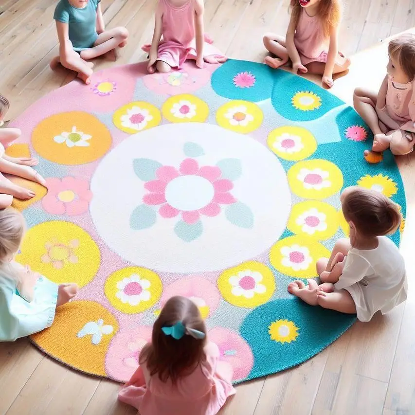 Detský okrúhly koberec: Kreatívne a Pohodlné Riešenie pre Detskú Izbu